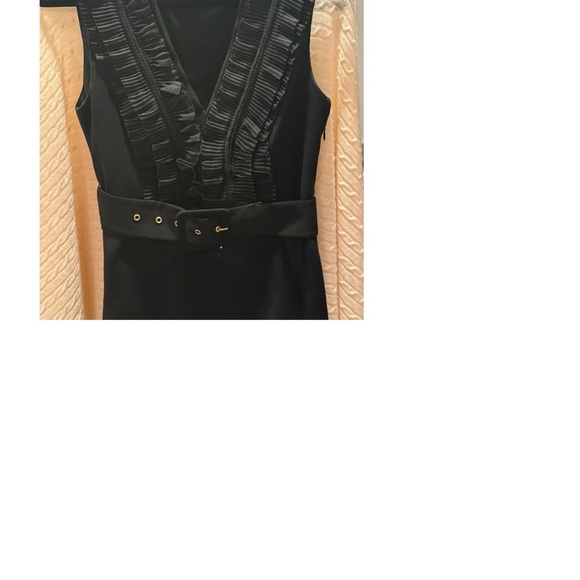 Sandro Paris Mini Dress w/Belt Black Ruffle  (Size 1 / US 0-2) - Picture 3 of 11